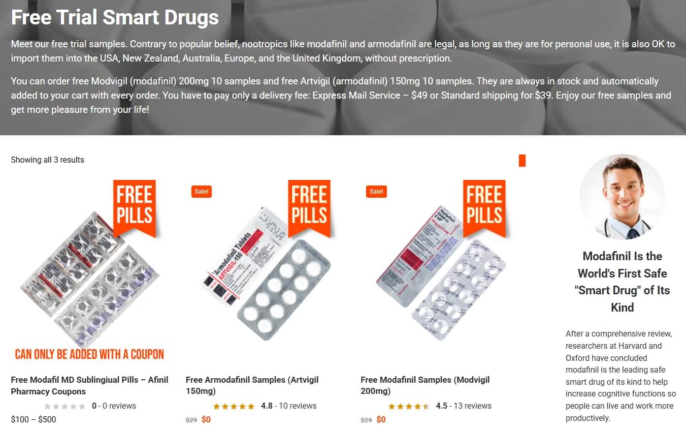 Free Trial Pills from Afinil Pharmacy - Modafinil.org Free Trial Pills from Afinil