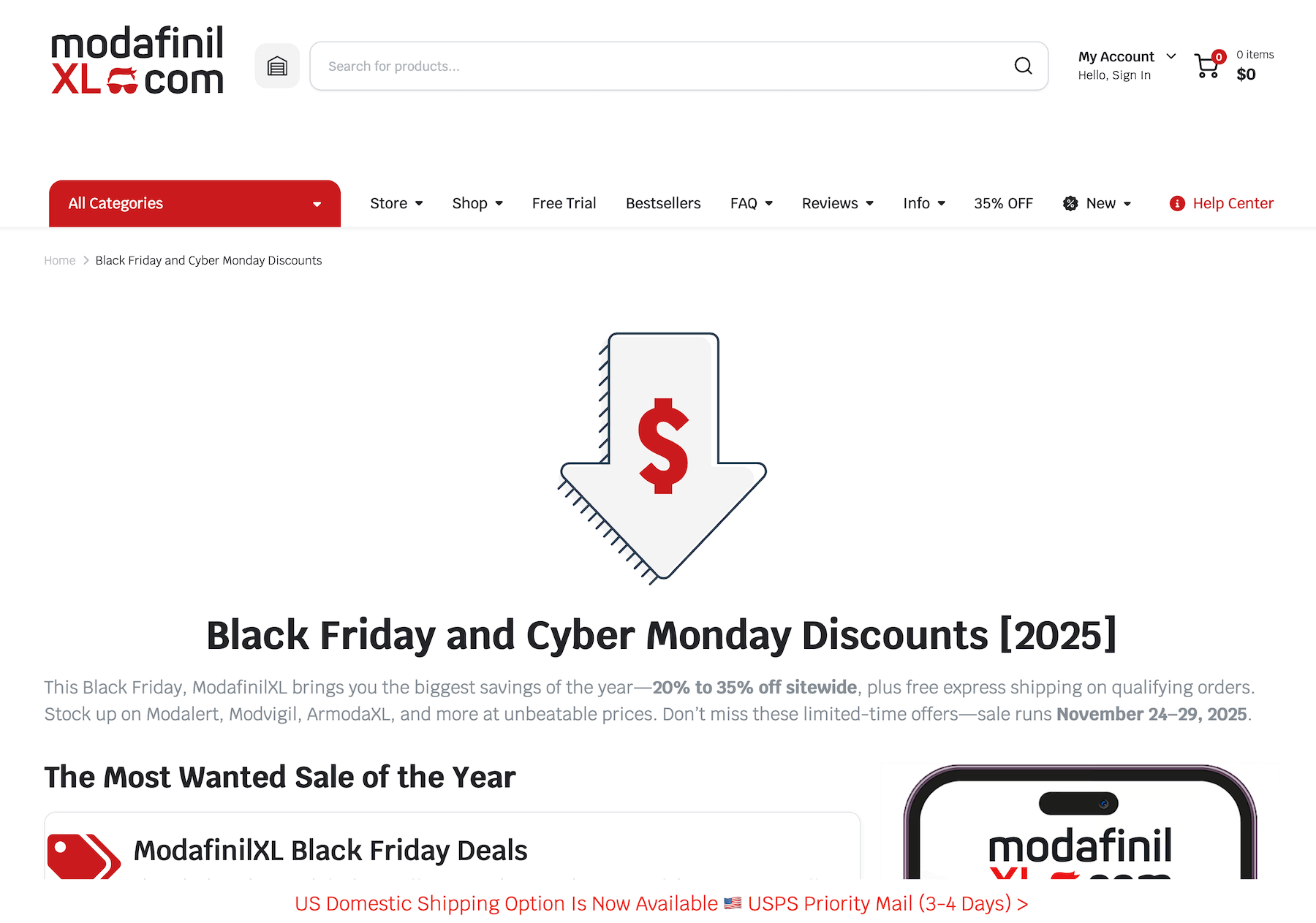 ModafinilXL BuyModa Black Friday Cyber Monday Deals