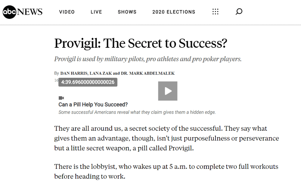 Post on the ABC News - Modafinil.org Post on the ABC News